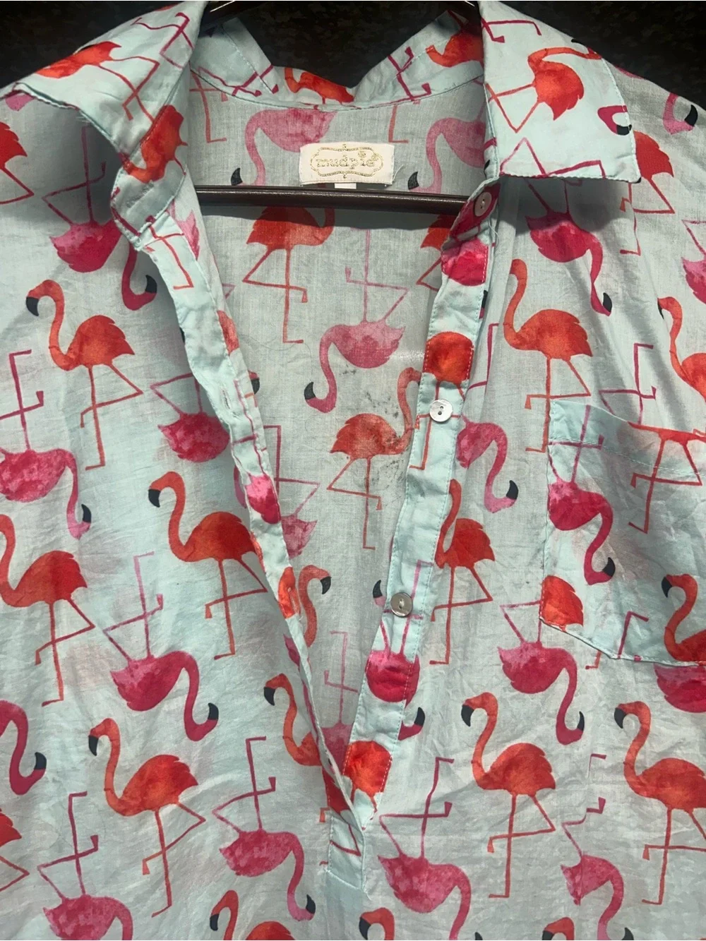 Sheer flamingo Shirtdress - Picture 2 of 3